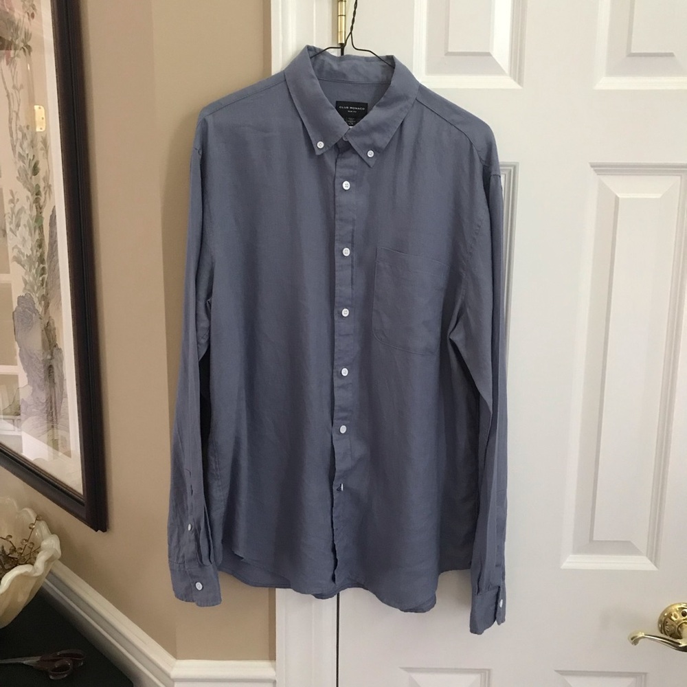 Club Monaco Slim Long-Sleeve Button - Down Linen Shirt